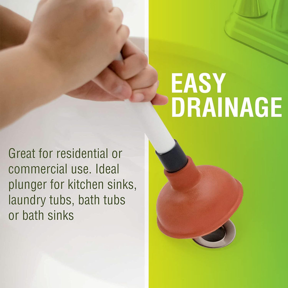 Sink Plunger Drain Toilet Shower Bath Cleaner Unblocker Plumbing Rod