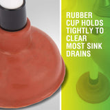 Sink Plunger Drain Toilet Shower Bath Cleaner Unblocker Plumbing Rod