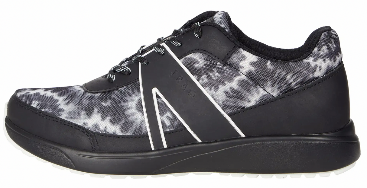 Alegria Womens TRAQ Qarma 2 Athletic Sneaker Smart Shoes- Black White Blast Off