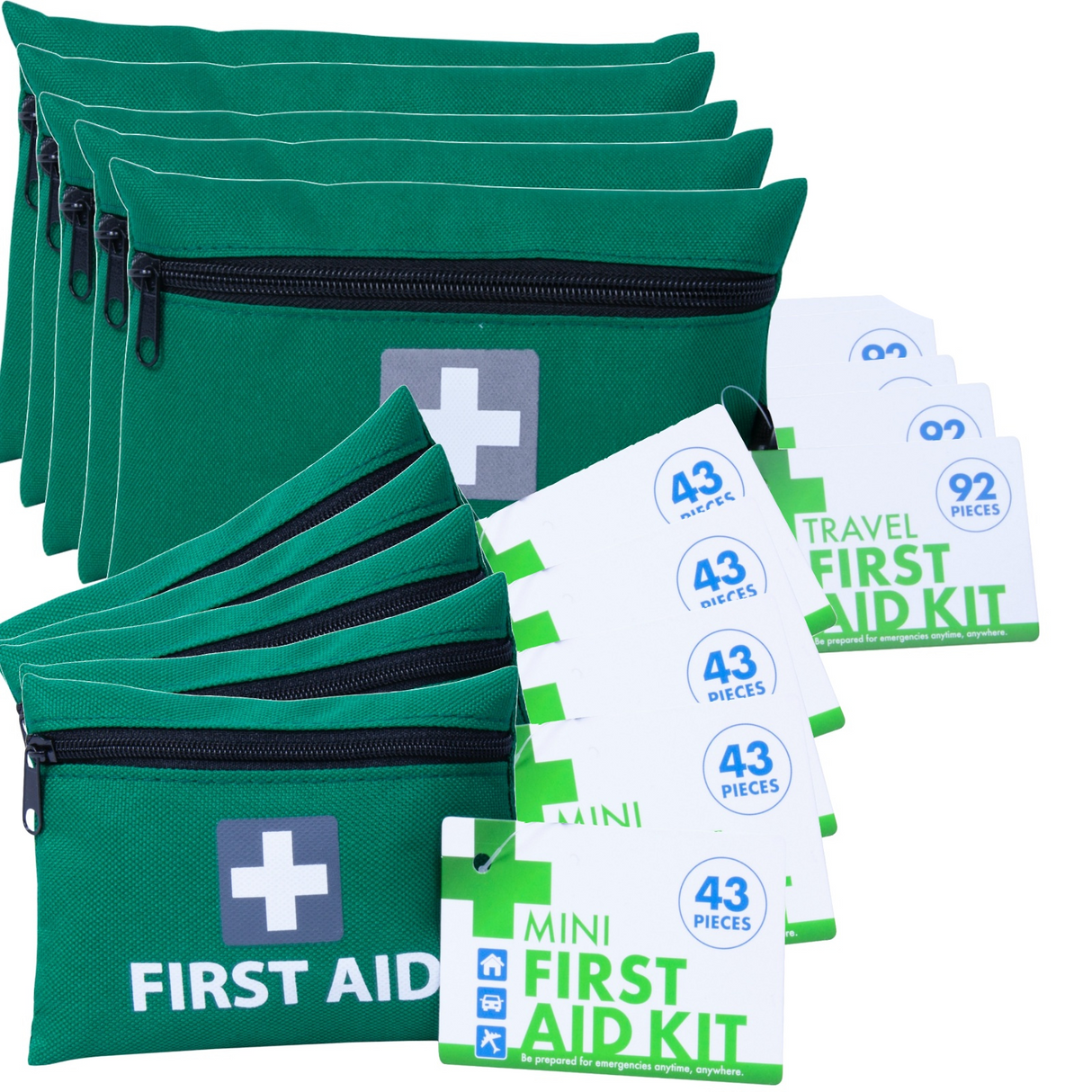 10x First Aid Kit 5 Travel + 5 Mini Emergency Medical BULK Emergency 675pcs