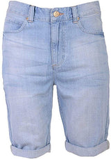 Crosshatch Mens Treyforth Trebor Jean Shorts in Light Denim