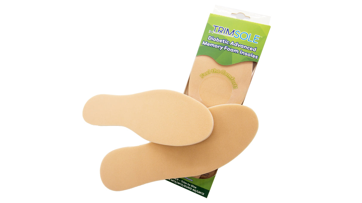 TRIMSOLE Diabetic Advanced Memory Foam Insoles Inserts Shoe Pads Cut To Size