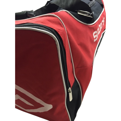 MEDIUM SPORTS BAG With Shoulder Strap Gym Duffle Travel Bags Water Resistant - Red