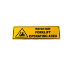 Adhesive Forklift Operating Area Safety Sign OH&S Caution 33x9.5cm - Stick On