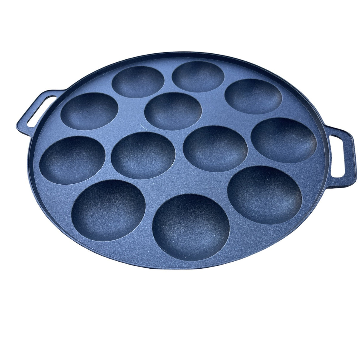 12 Dimple Cast Aluminium Poffertjes Mini Dutch Pancake Cake Pan with Handles Maker