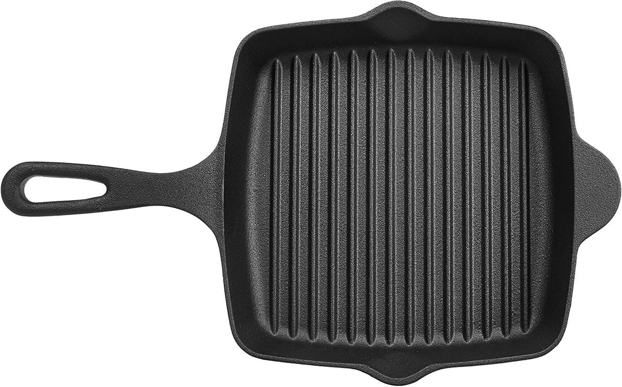 XL Heavy Duty Cast Iron Square Griddle Pan Cooking Frying Skillet Pan