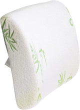 Bamboo Memory Foam Lumbar Support Back Cushion w/ Strap Lower Back Pillow