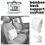 Bamboo Memory Foam Lumbar Support Back Cushion w/ Strap Lower Back Pillow