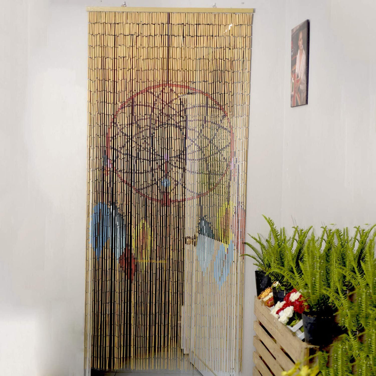 Deluxe Handmade Bamboo Door Curtain Room Divider (90cm x 200cm) - Dream Catcher