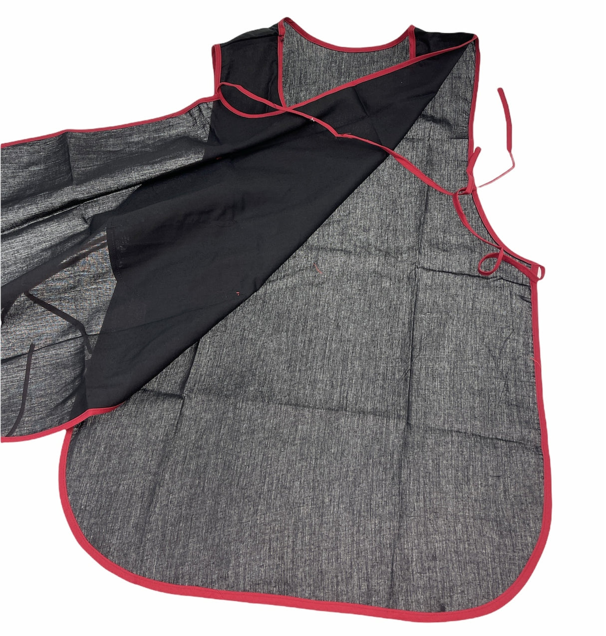 Double Sided Apron Cleaning Shop Coffee Cafe Bib - Black/Red