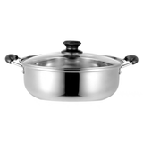 Stainless Steel Induction Cooker Hot Pot Pot Pan in Silver (28cm)