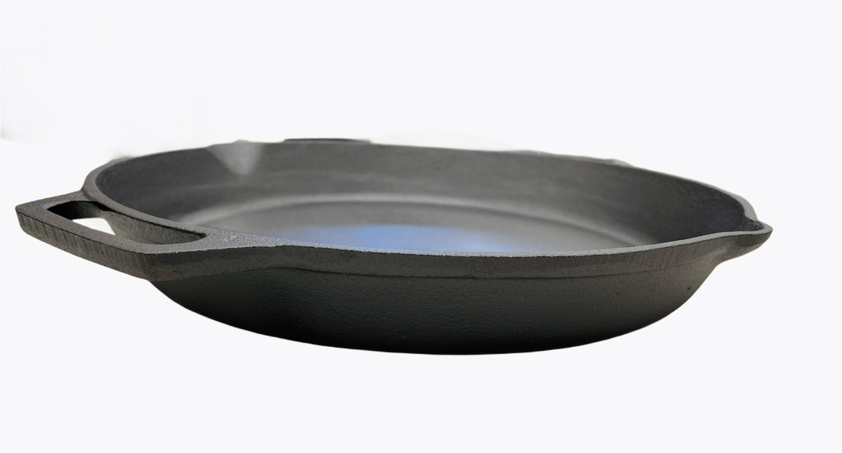 Cast Iron Paella Pan Skillet Fry Oven Safe Cooktop BBQ Grill