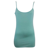 CAMISOLE TOP Long Cami Top Womens Singlet Summer Casual Wear Basic Tank Shirt - Mint