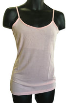 CAMISOLE TOP Long Cami Top Womens Singlet Summer Casual Wear Basic Tank Shirt - Shell Pink