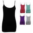 CAMISOLE TOP Long Cami Top Womens Singlet Summer Casual Wear Basic Tank Shirt Black