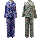 Womens FLANNELETTE PYJAMAS 100% Cotton PJs Set Top Pants Ladies Flannel PJ Womens