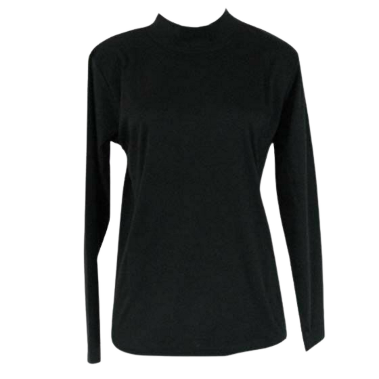 Ladies SKIVVY Turtle Neck Womens Long Sleeve Plain Top Skivvies Warm - Black