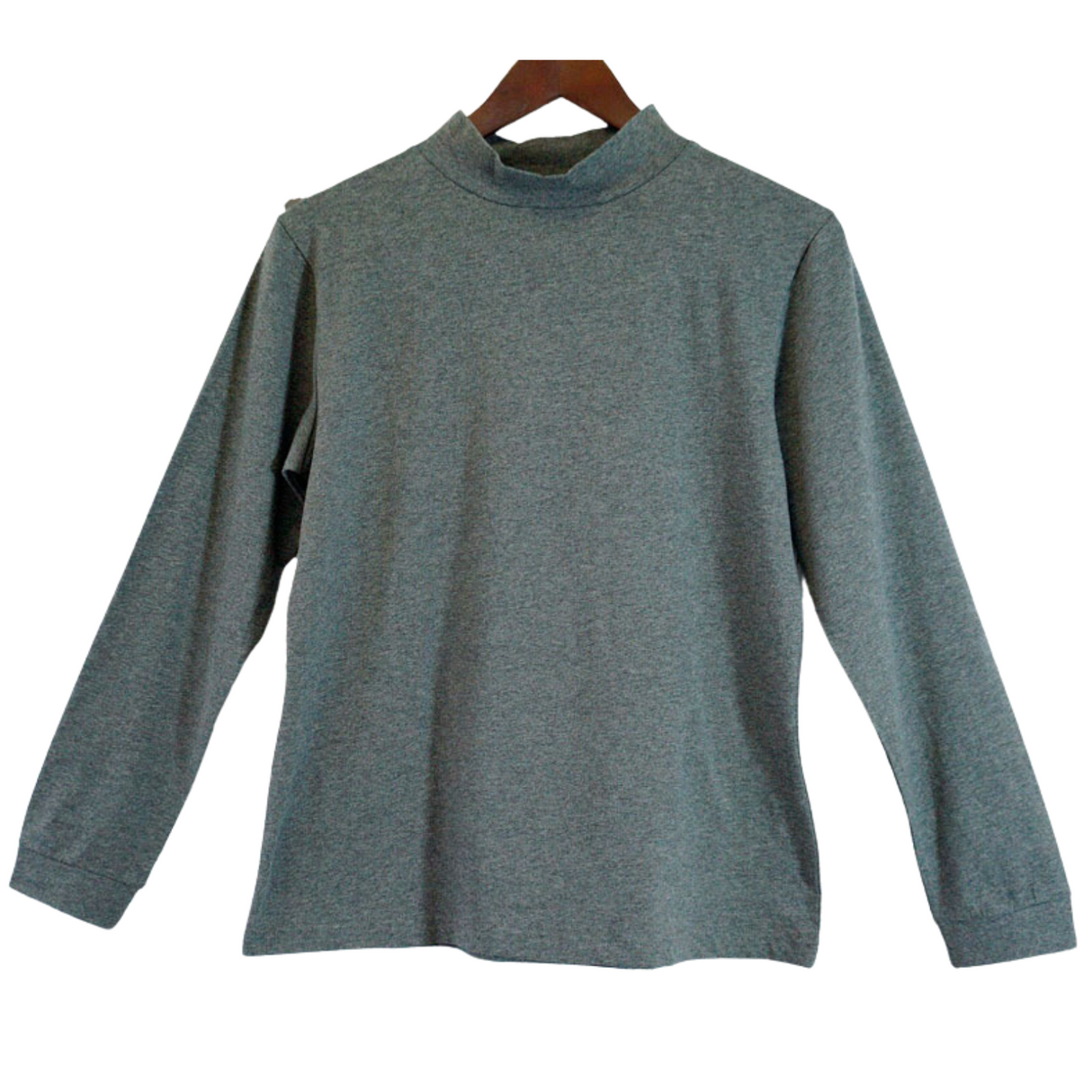 Ladies SKIVVY Turtle Neck Womens Long Sleeve Plain Top Skivvies Warm - Charcoal Marle