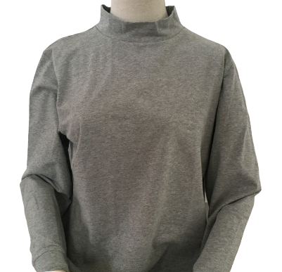 Ladies SKIVVY Turtle Neck Womens Long Sleeve Plain Top Skivvies Warm - Grey Marle