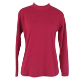 Ladies SKIVVY Turtle Neck Womens Long Sleeve Plain Top Skivvies Warm - Strawberry