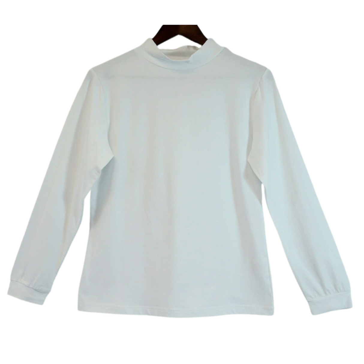 Ladies SKIVVY Turtle Neck Womens Long Sleeve Plain Top Skivvies Warm - White