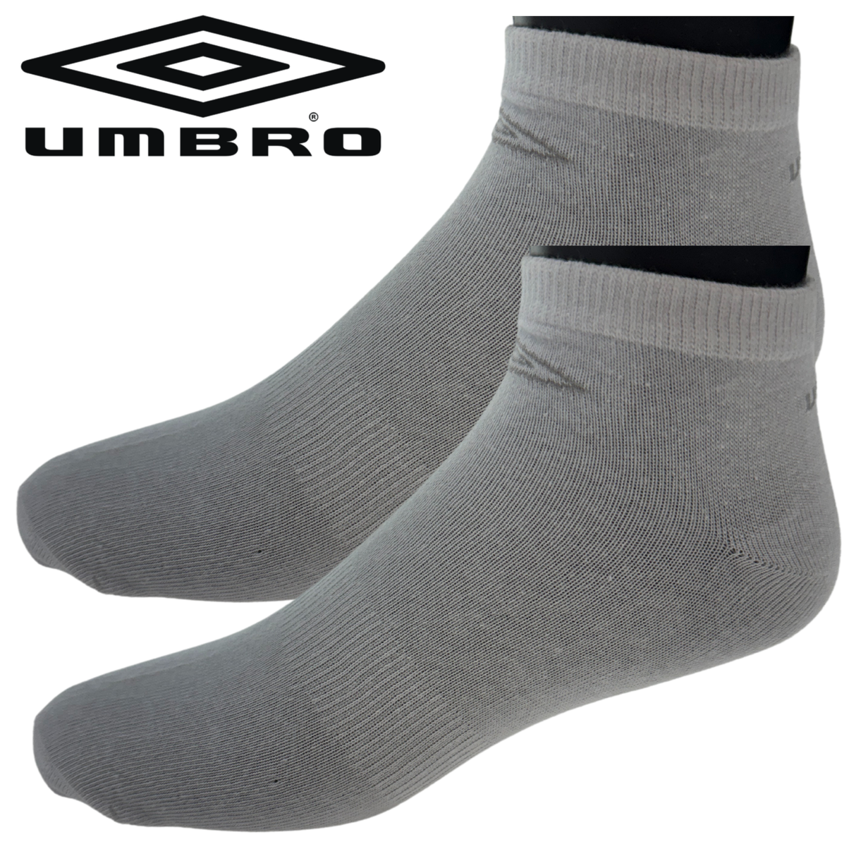 Umbro Mens Trainer Ankle Socks - White - 1 Pack of 3 Pairs