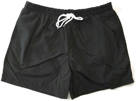 Mens Swim Running Sports Shorts w Brief Lining Elastic Drawstring Waistband - Charcoal