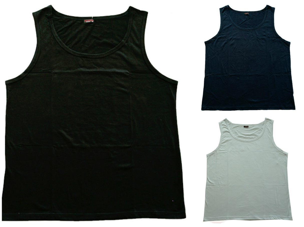 PLUS SIZE SINGLET Big Mens Sleeveless 100% COTTON Tank Top 3XL-6XL Summer