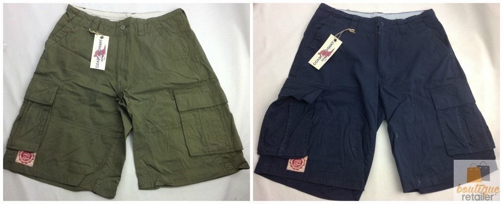 CARGO SHORTS 100% COTTON Army Military PLAIN Pocket Drawstrings Mens S-XXL