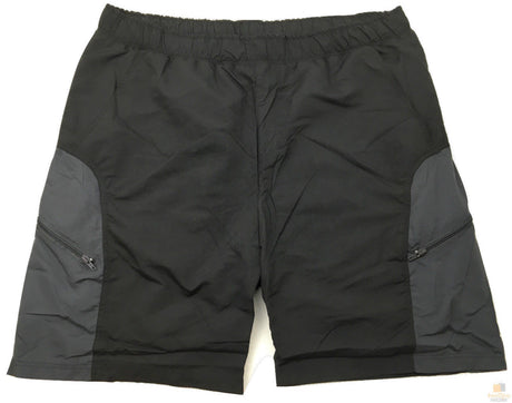 Mens Plus Size Microfibre Board Shorts Summer Big Tall King Elastic Zip Pocket - Black/Coal