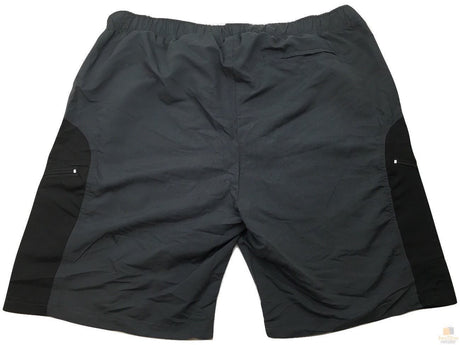 Mens Plus Size Microfibre Board Shorts Summer Big Tall King Elastic Zip Pocket - Black/Coal