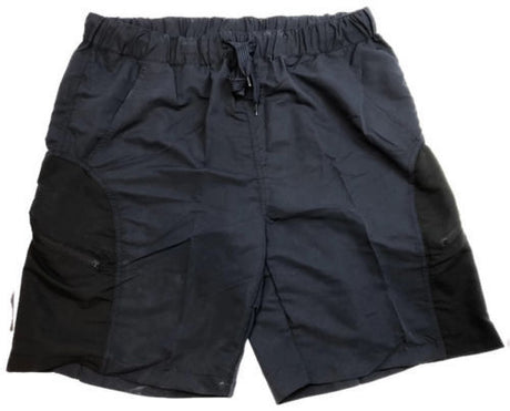 Mens Plus Size Microfibre Board Shorts Summer Big Tall King Elastic Zip Pocket - Navy/Black