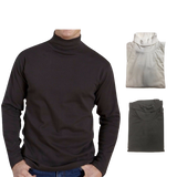 Mens SKIVVY Long Sleeve Plain Top Skivvies Warm High Neck Cotton Blend  0750