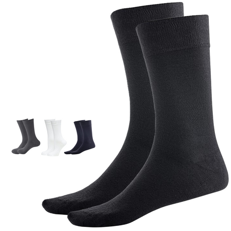 BAMBOO SOCKS Crew Natural Eco Healthy Enviro Unisex Work Anti-Bacterial Business - Black