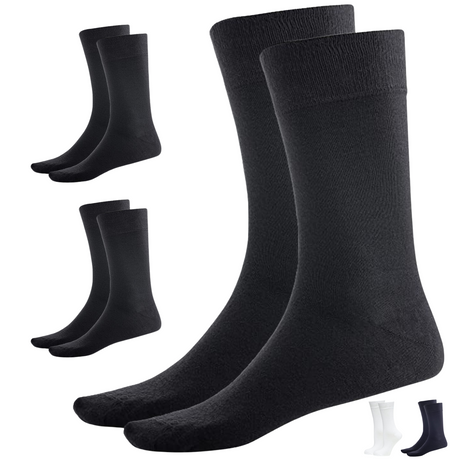 3 Pairs BAMBOO SOCKS Crew Natural Eco Healthy Enviro Unisex Work Business - Black