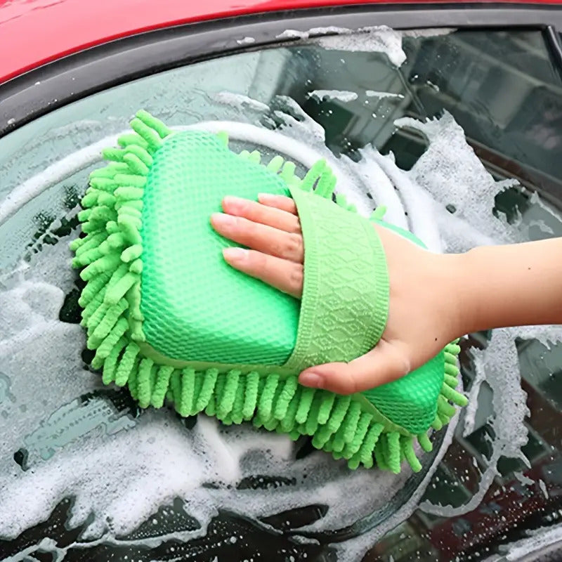 Microfibre Car Wash Mitt Chenille Sponge Ultra Absorbent Drying Towel For Car