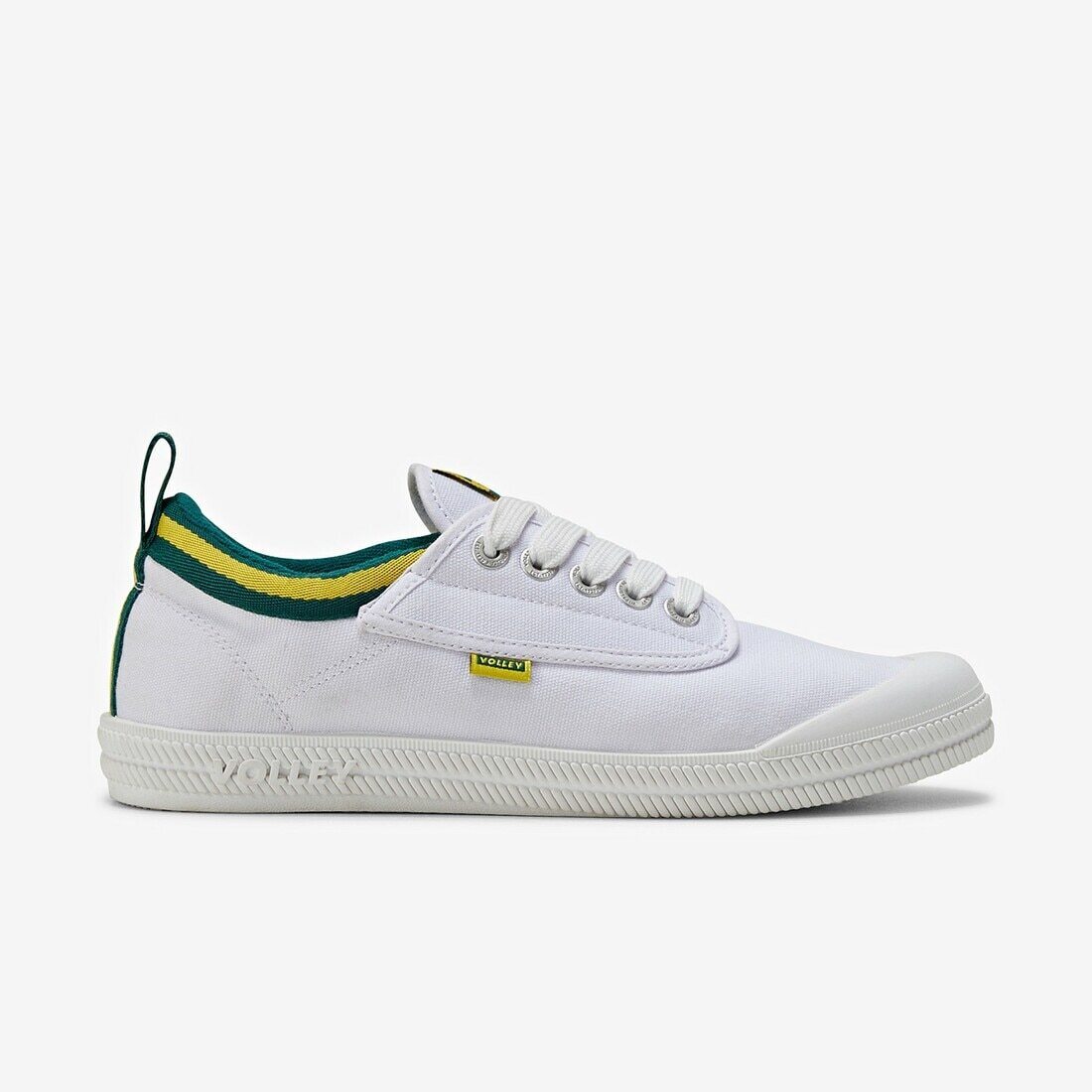 Dunlop Volleys International Volley Low Canvas Casual Mens Shoes Sneakers - White/Green/Gold