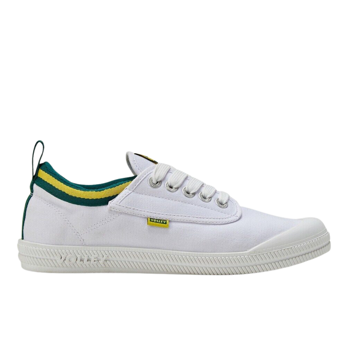 Dunlop Volleys International Volley Low Canvas Casual Mens Shoes Sneakers - White/Green/Gold