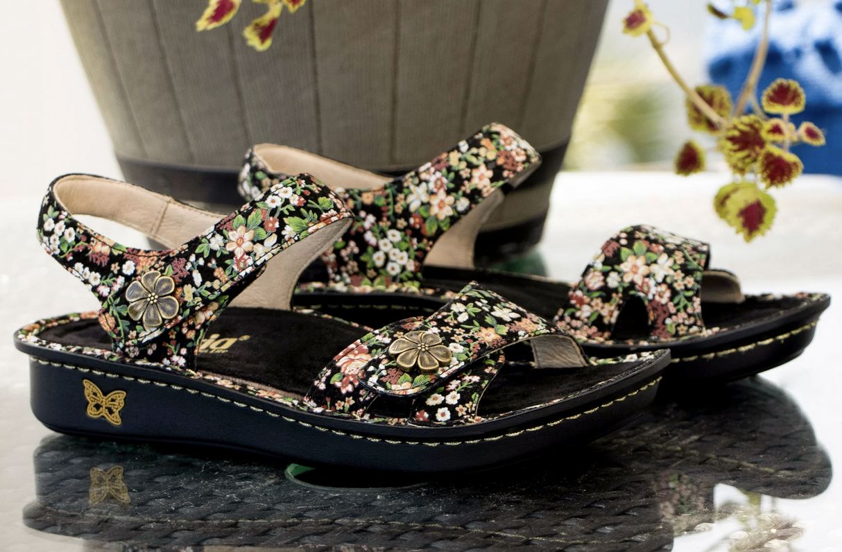 Alegria Vienna Ankle Strap Sandals Shoes Womens Leather - Earthy Bloom