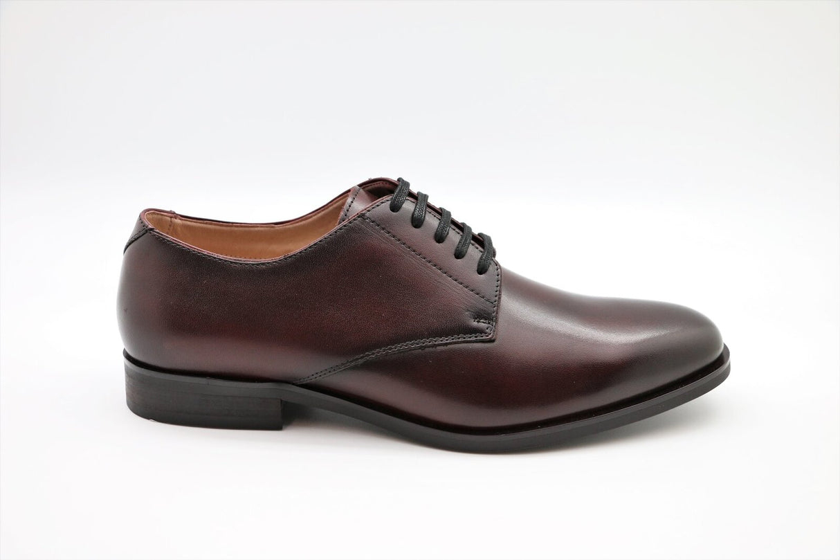 Massa Valentino Mens Leather Shoes Formal Work Business - Burgundy