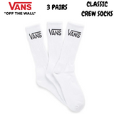 VANS 3pk Classic Crew Socks Sport Skate Skateboard Sox BMX - White