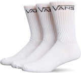 VANS 3pk Classic Crew Socks Sport Skate Skateboard Sox BMX - White