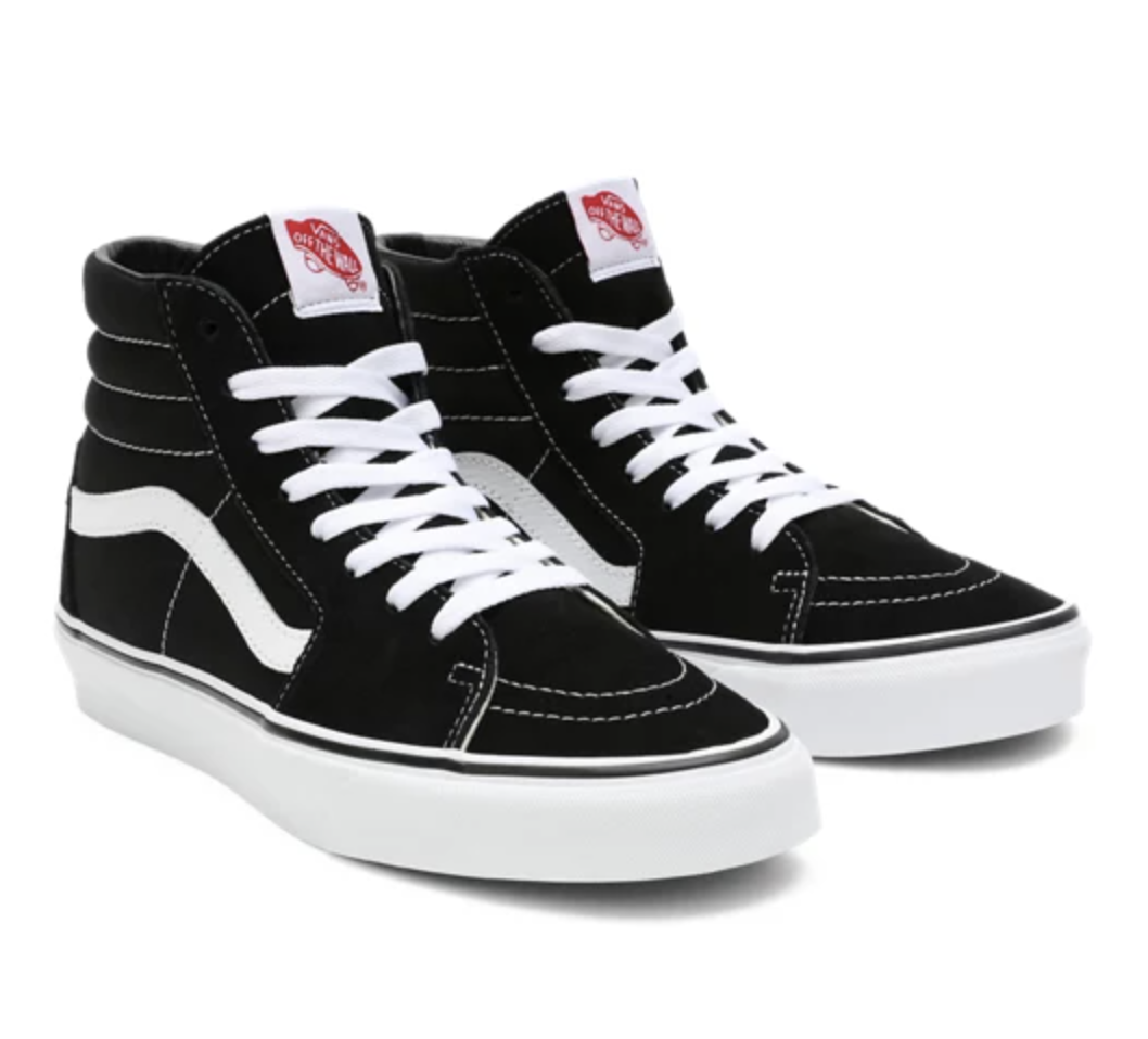 VANS SK8 Hi Casual Shoes High Top Canvas Skateboard Sneakers Old Skool - Black/White