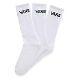 Vans 3pk Classic Crew Socks Sport Skate Skateboard Sox - White - US 6.5 - 9