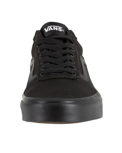 Vans Mens Ward Low Top Skater Sneakers - Black/Black