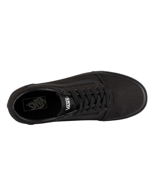 Vans Mens Ward Low Top Skater Sneakers - Black/Black