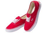 Vans Mens Authentic Canvas Shoes Classic Skateboard Sneakers Casual - Red