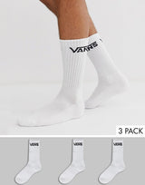 VANS 3pk Classic Crew Socks Sport Skate Skateboard Sox - White