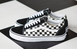 Vans Mens Old Skool Canvas Casual Sneakers Shoes - Primary Check Black/White