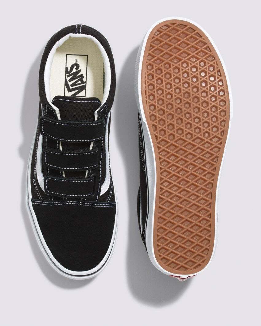 Vans Old Skool V Shoes Suede Canvas Sneakers - Black/White